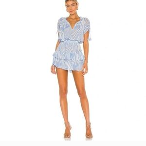 Misa Los Angeles Becca Dress In Casablanca Blue Shell In XS